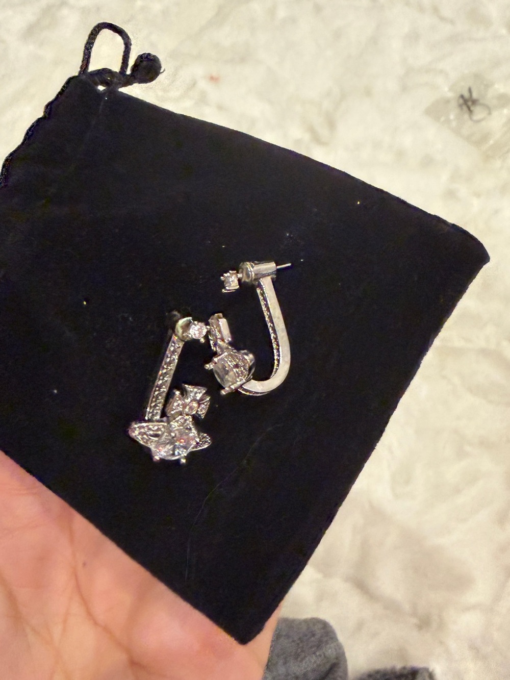Vivienne Westwood Silver Crystal Orb Drop Earrings - Women Jewelry - Picture 2 of 3
